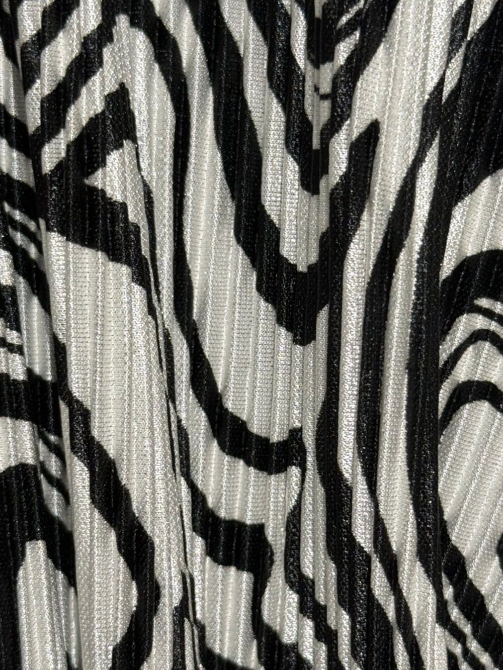 Abstract Crinkle Long Duster Jacket Ivory & Black 3X - Picture 9 of 9